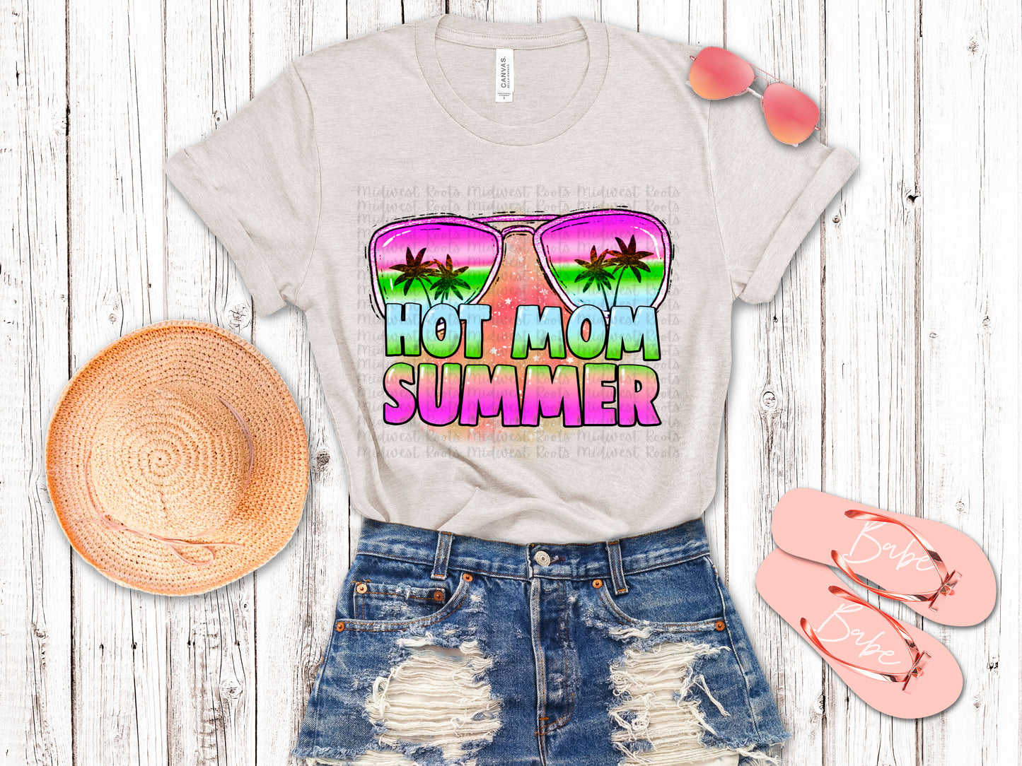 Hot Mom Summer Green And Purple Glasses Sublimation Print