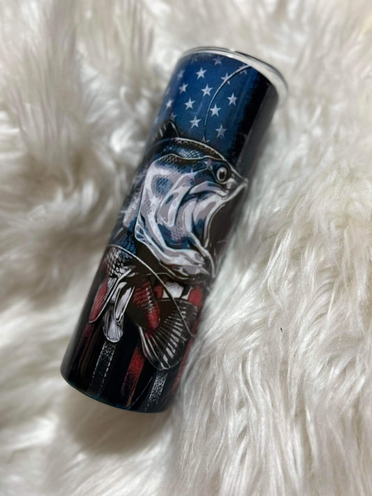 WS Completed Bass Fishing  20 oz Tumbler