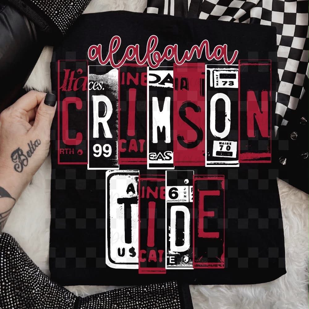 Cr!ms0n T!de License Plate Top
