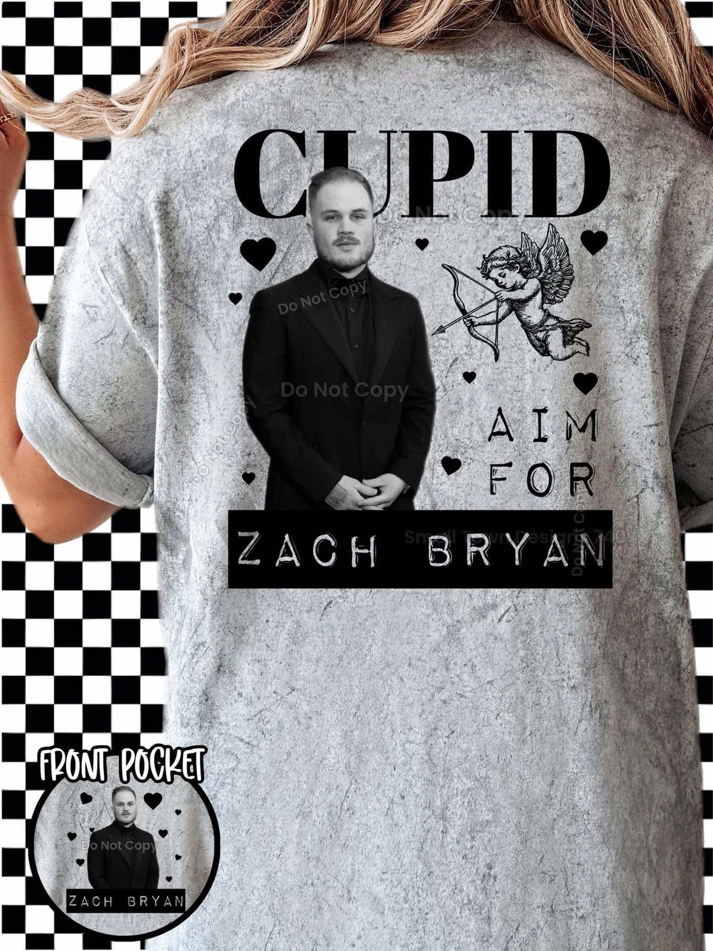 DTF Print - Cupid Aim For Zach - Pocket Must be Ordered Seperate