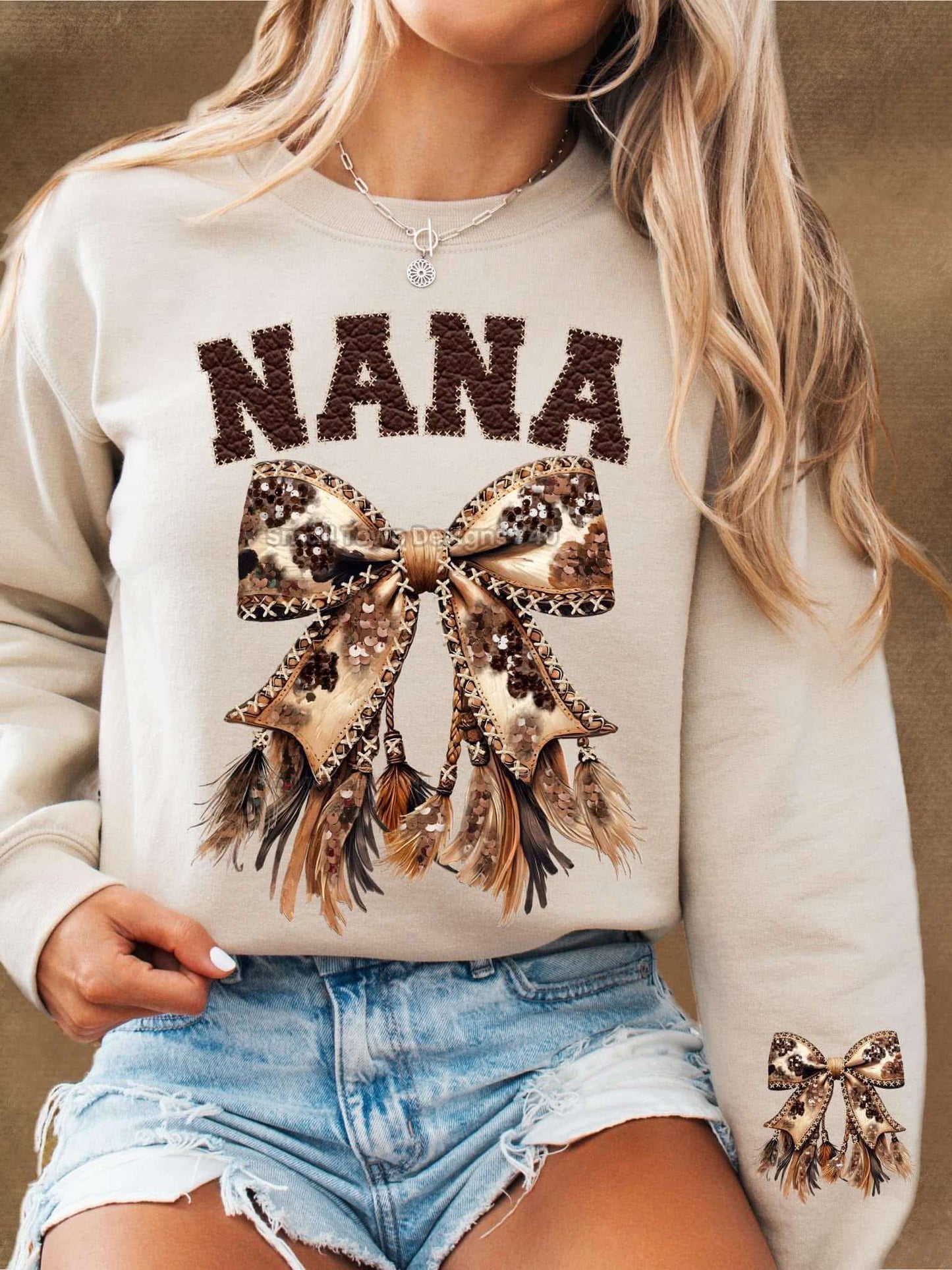 Nana Faux Stitched Western Top