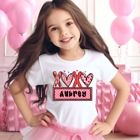 WS Completed Kids Custom XOXO Valentines Name Top