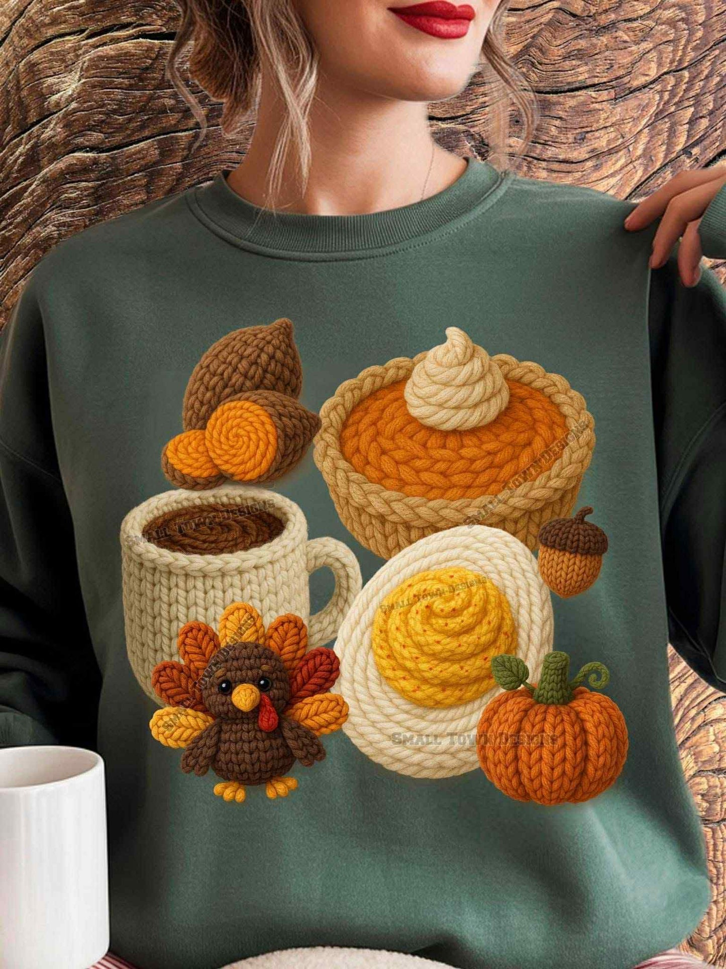 Faux Yarn Thanksgiving Dinner Top