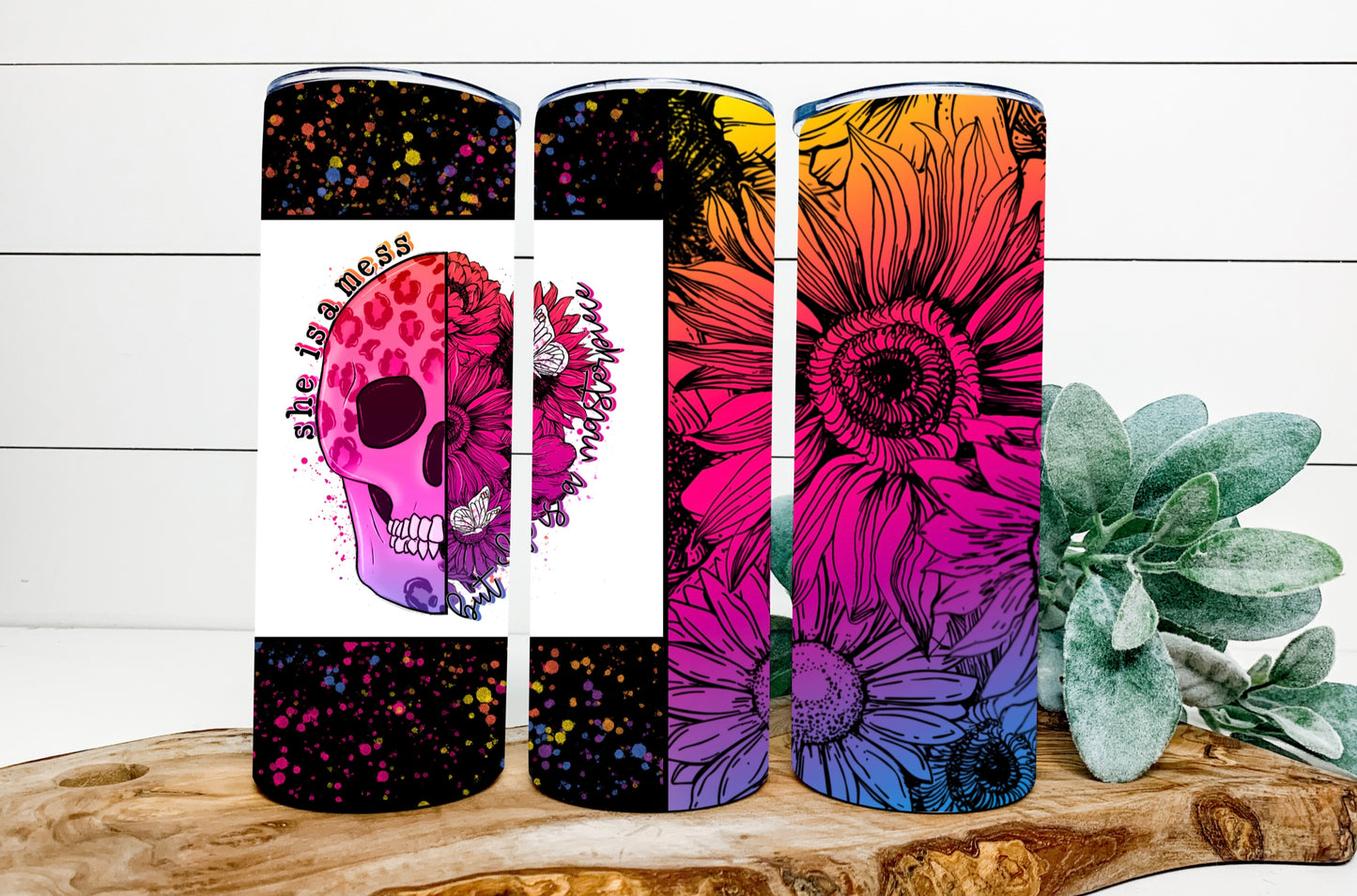 She Is A Mess But She Is A Masterpiece Floral Tumbler Sublimation Print