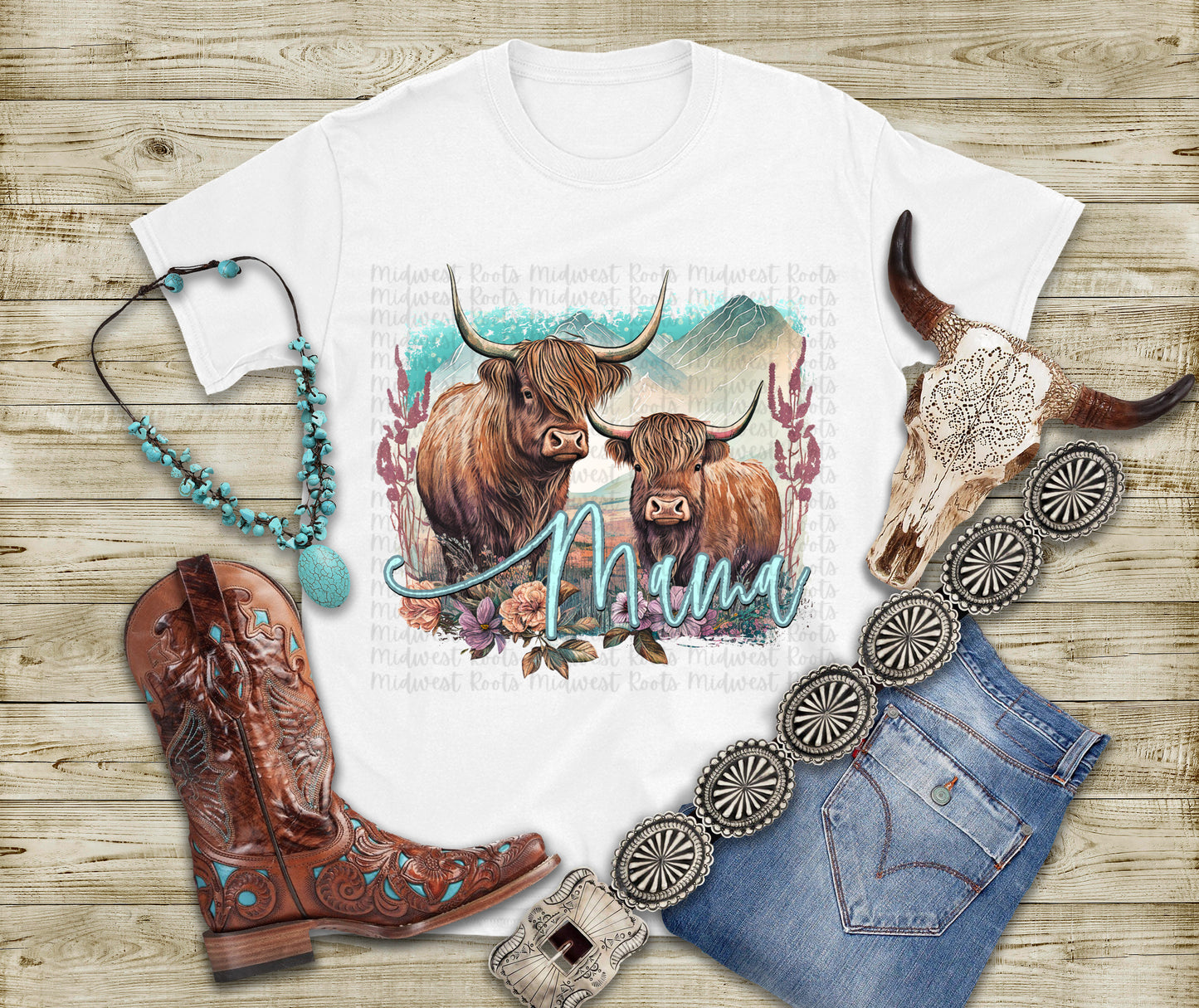 Mama Heifer Floral Sublimation Print