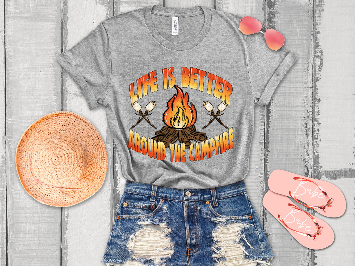 Life Is Better Around The Campfire Sublimation Print