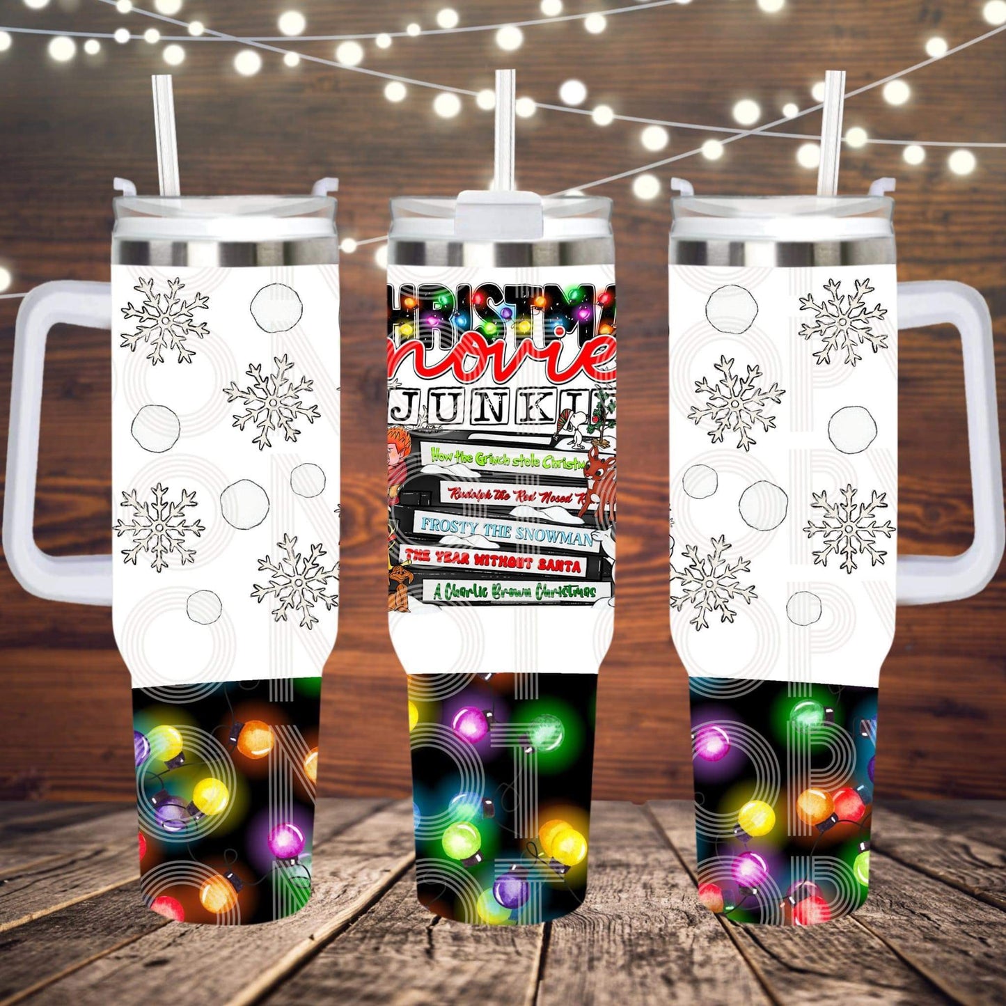40 oz Tumbler Christmas Movie Junkie Sub Print