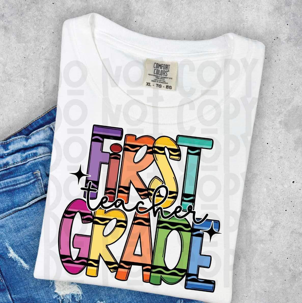 1st Grade Crayon Teacher Top