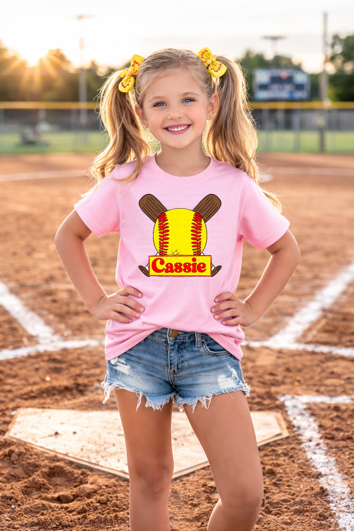 Softball Name Plate Kids Top