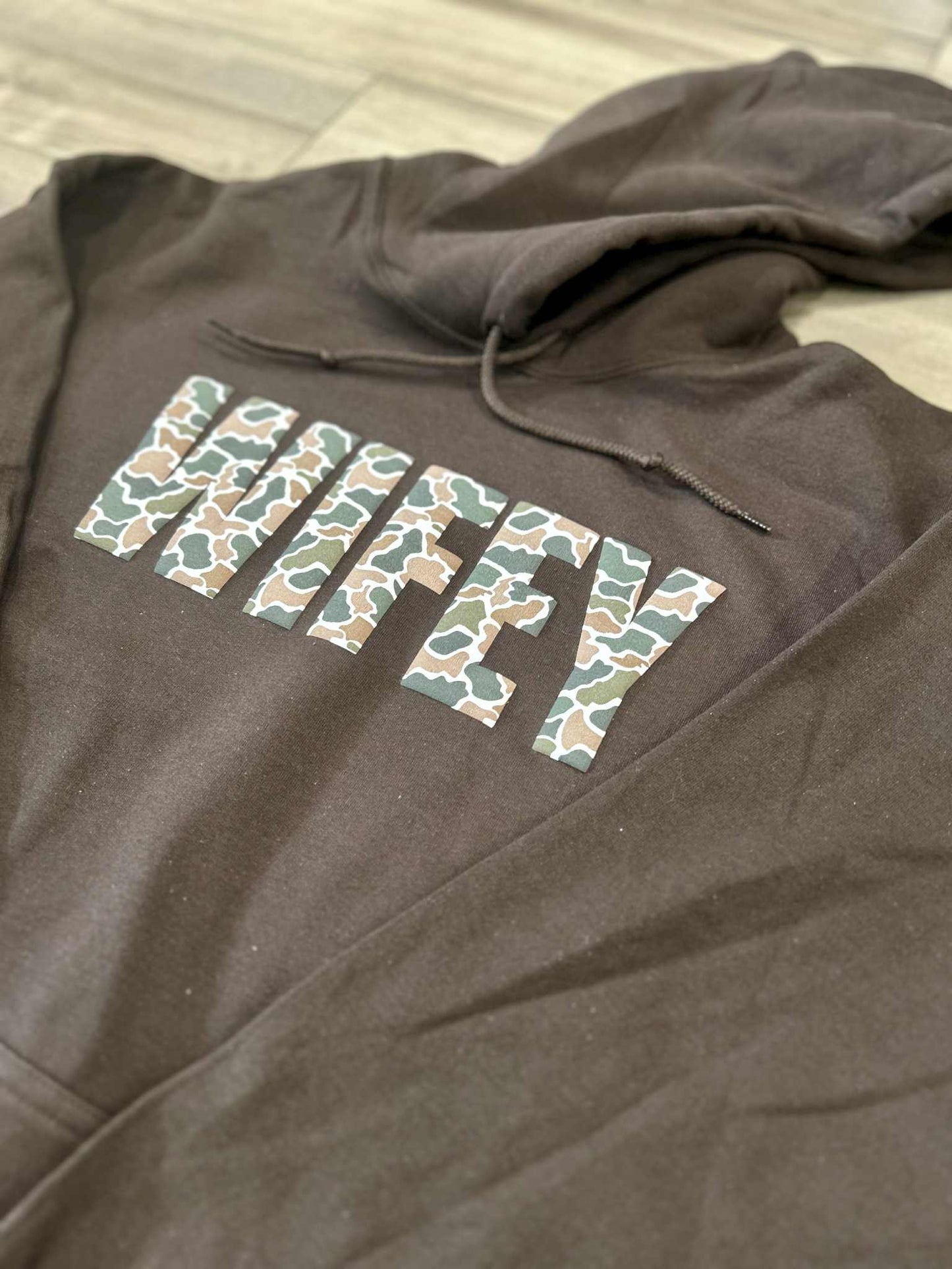 Wifey Camo Puff Printed Top