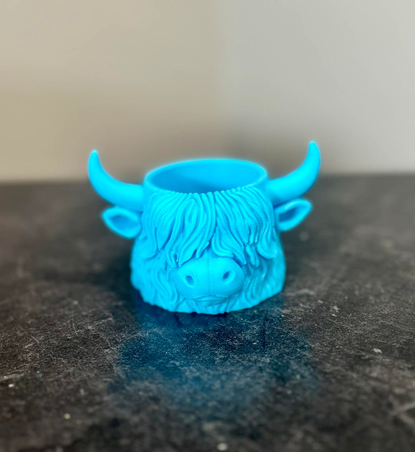 3D Printed Highland Cow Mini Planter