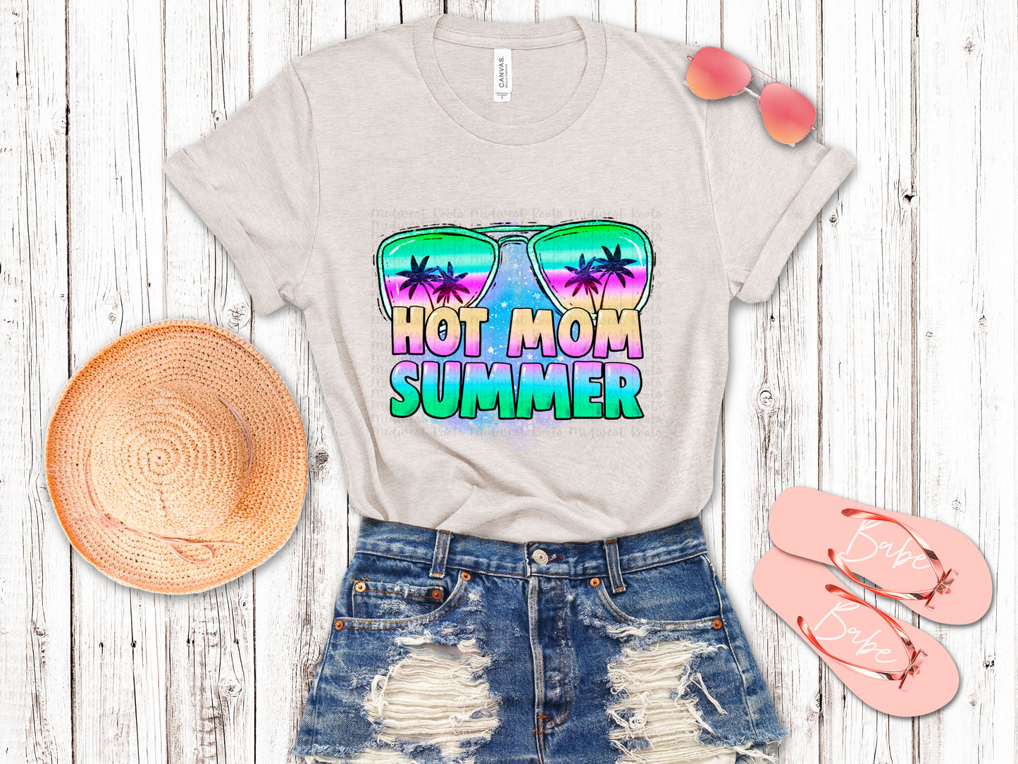 Hot Mom Summer Blue And Purple Glasses Sublimation Print