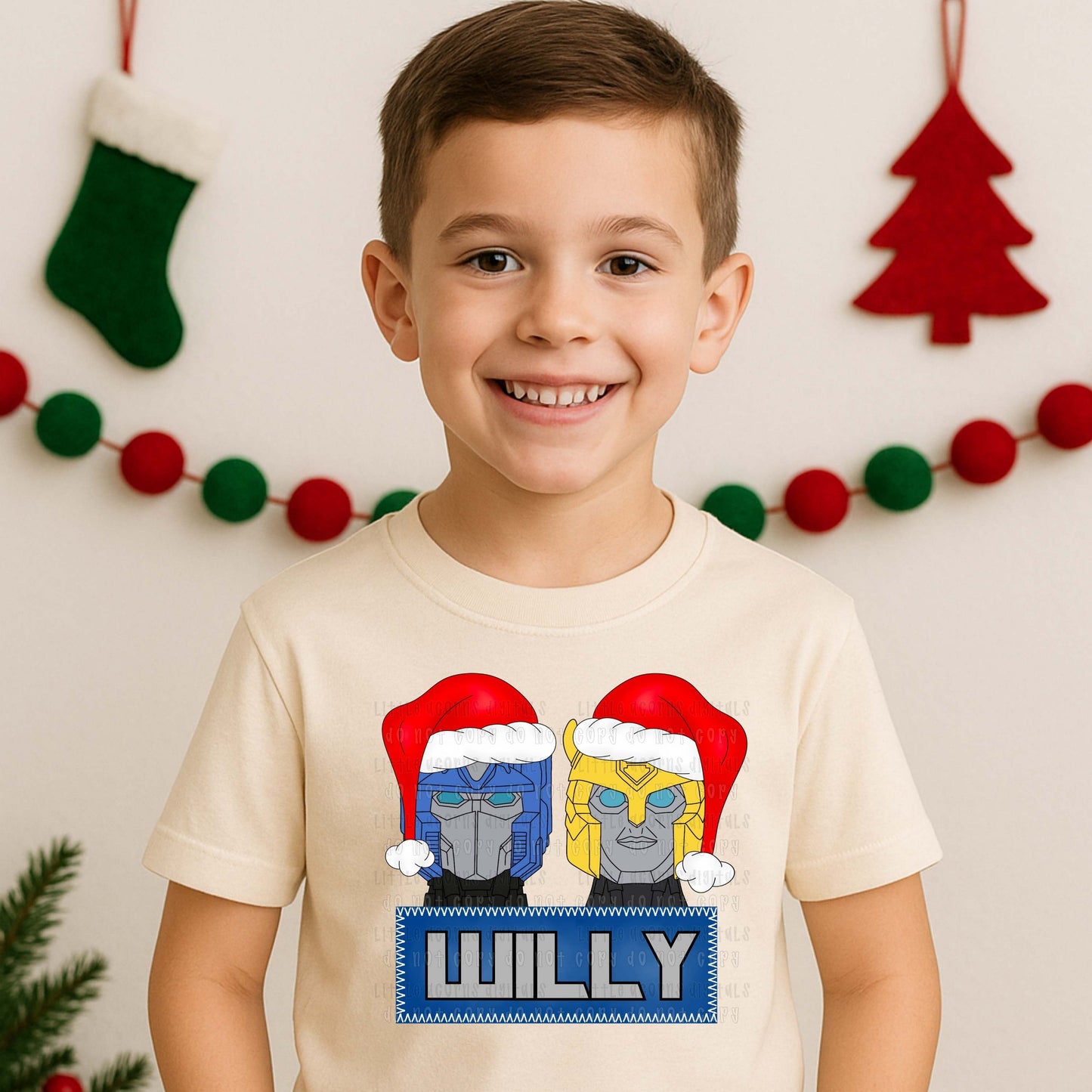 Christmas Robot Name Kids Top