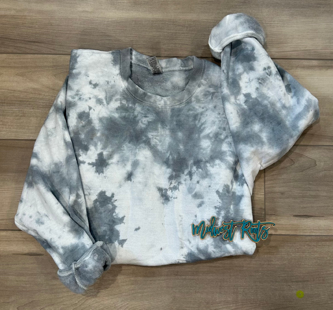 RTS Grey Scrunch Tie Dye Sweatshirt