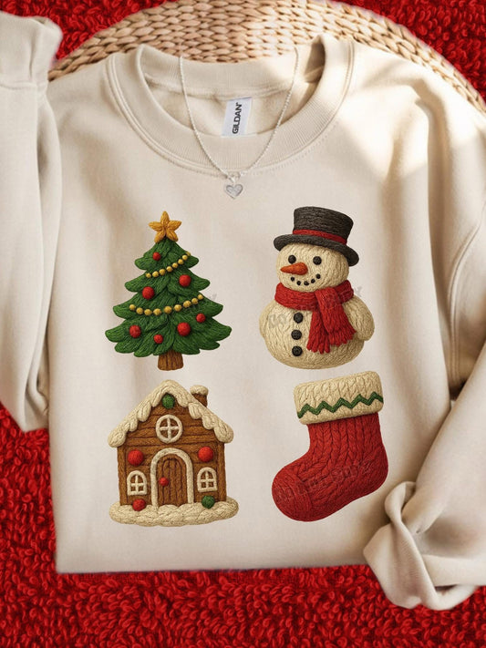 WS Completed Kids Top Faux Yarn Christmas Set