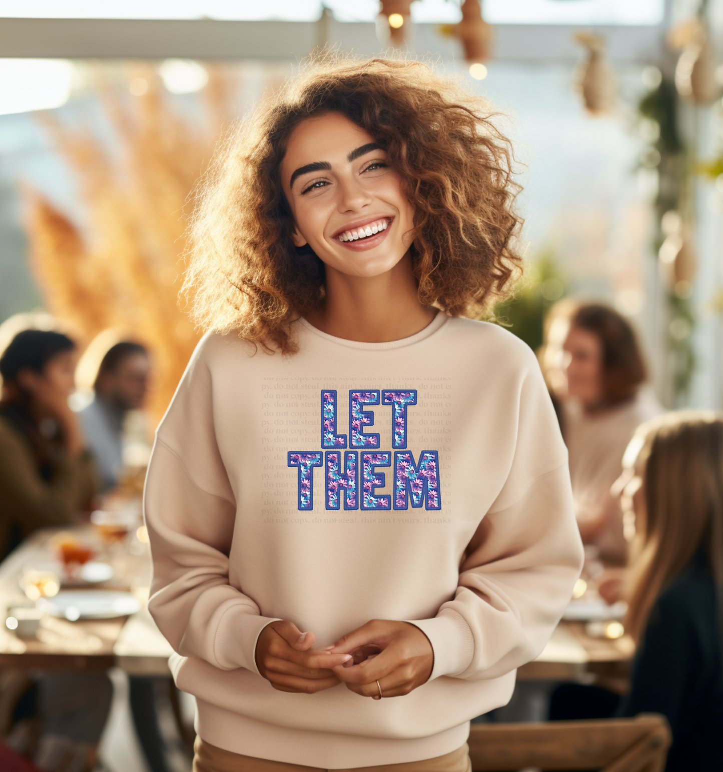 Let Them Faux Embroidery Sublimation Print