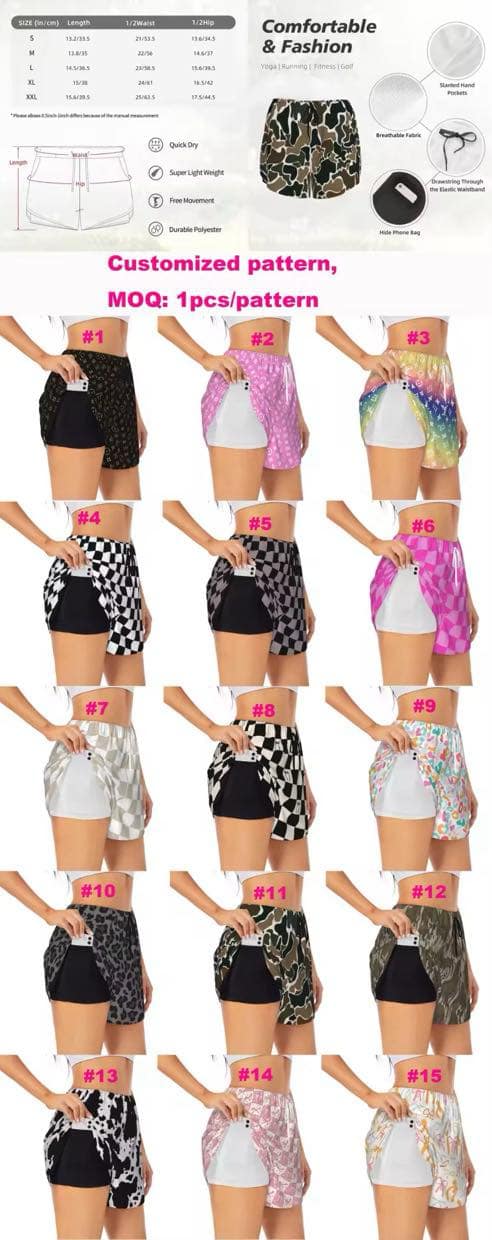RTS Womens Patterned Double Layer Shorts