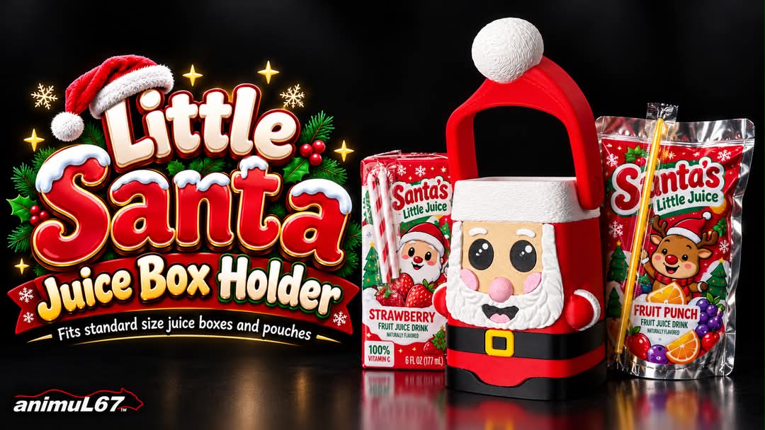 3D Printed Christmas Juice Box Holders
