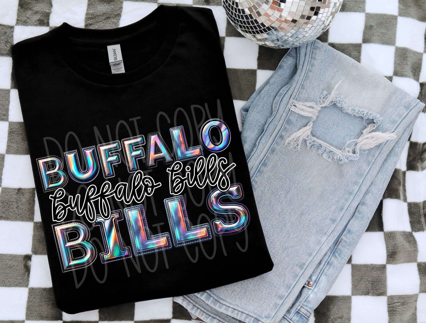 DTF Print - Faux Holographic Buffalo Bills