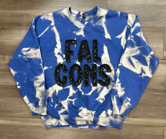 WS Completed Falcons Bleached Sweatshirt in Royal