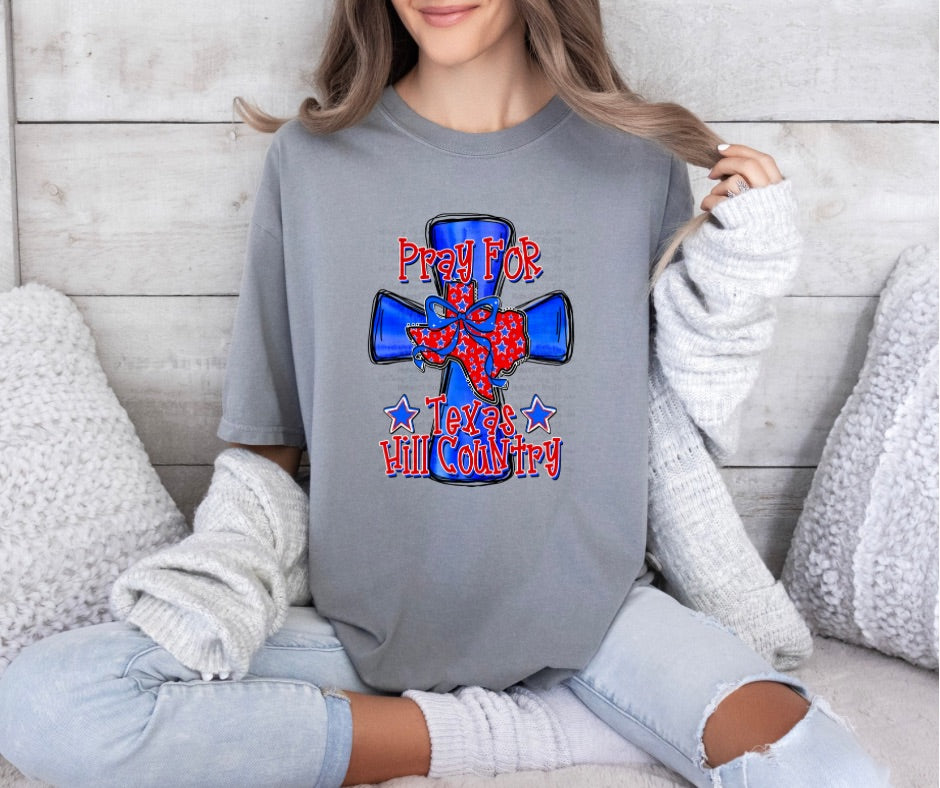 Pray For Texas Cross Top