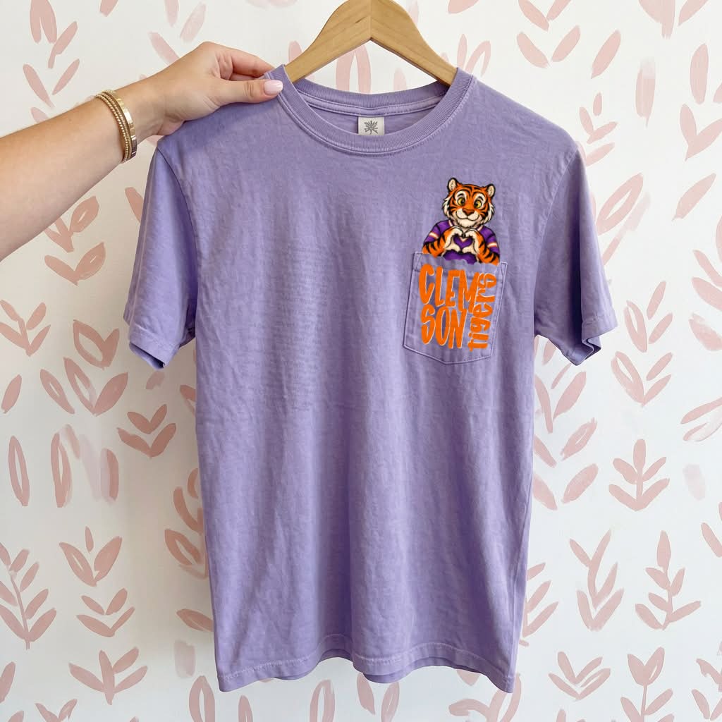 Cl3ms0n T!ger$ Pocket Top