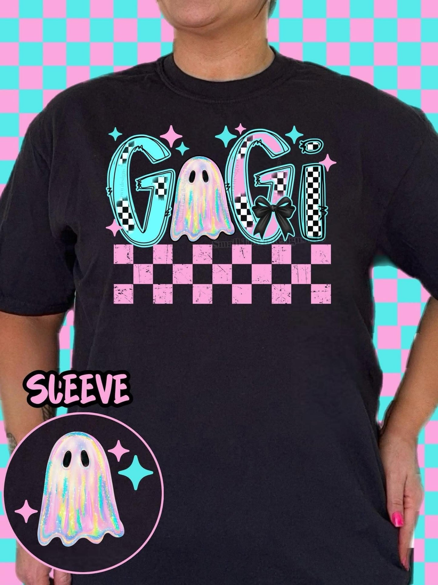DTF Print Faux Holo Name Ghost