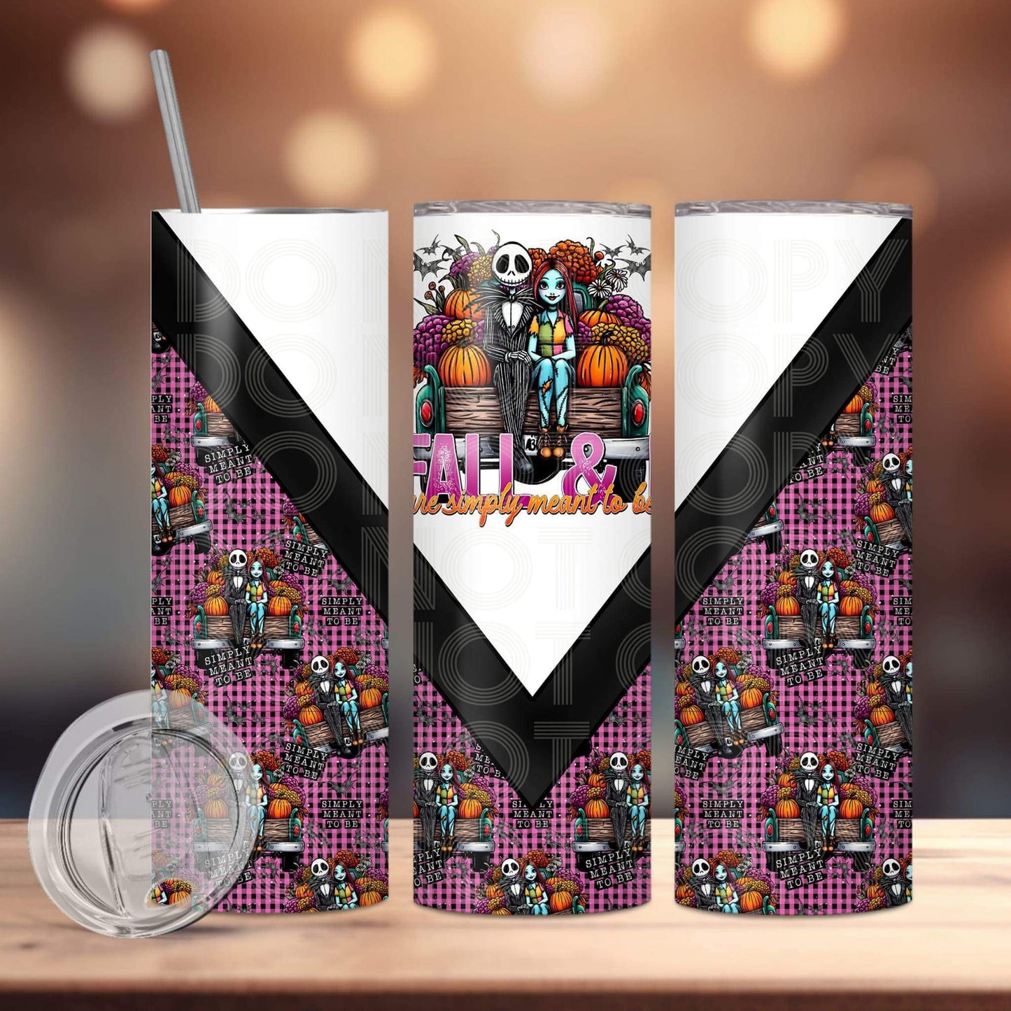 Fall and I Are Simply Meant To Be Tumbler Sublimation Print