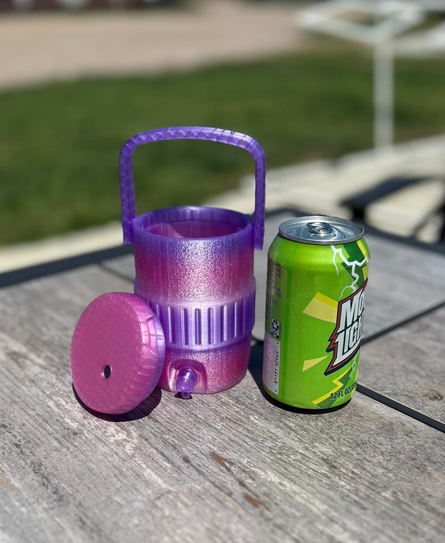 3D Printed Pink Purple Shimmer Can Cooler