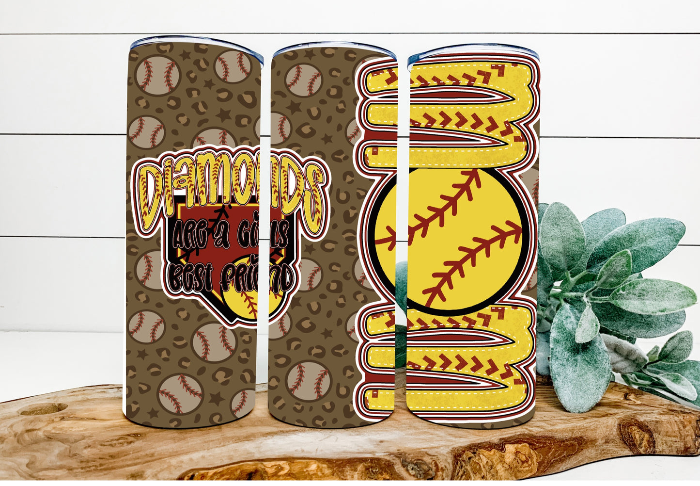 Diamonds Are A Girls Best Friend Softball Mom Tumbler Sublimation Print