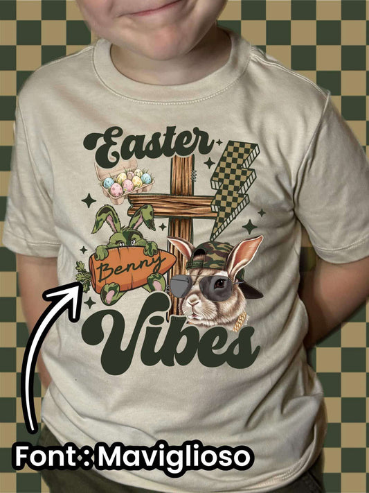 WS Completed Kids Easter Vibes Custom Name Top