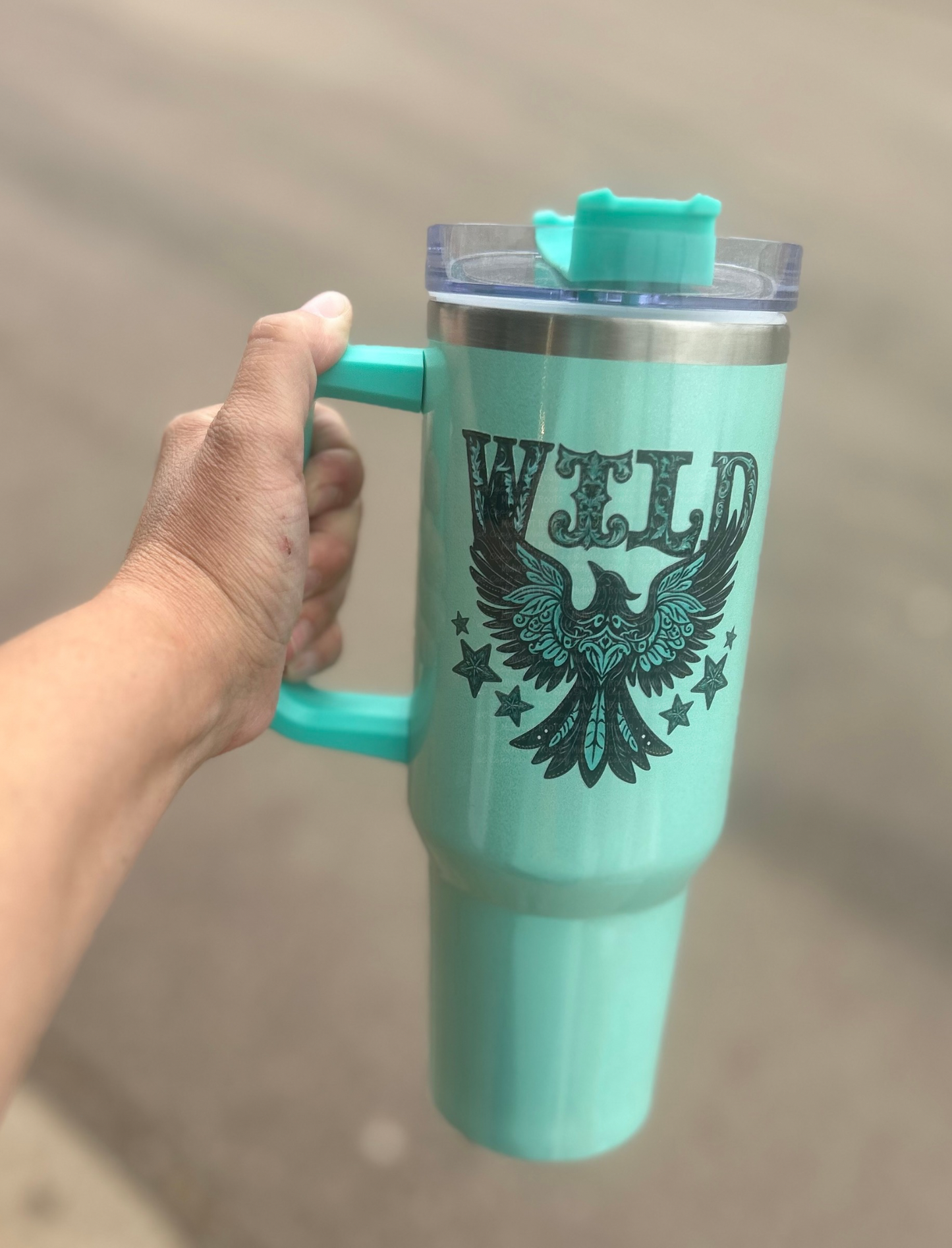 RTS 40oz Wild Teal Shimmer Tumbler