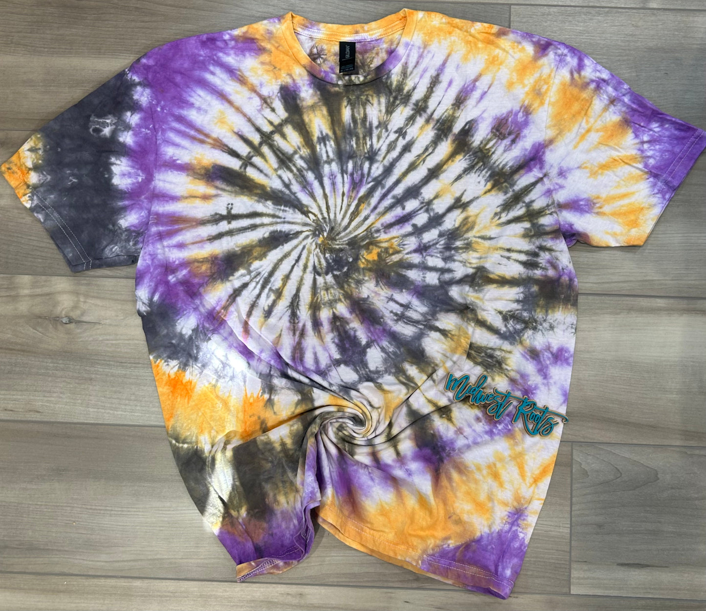 Blank Orange, Purple, Black Spiral Dyed Top