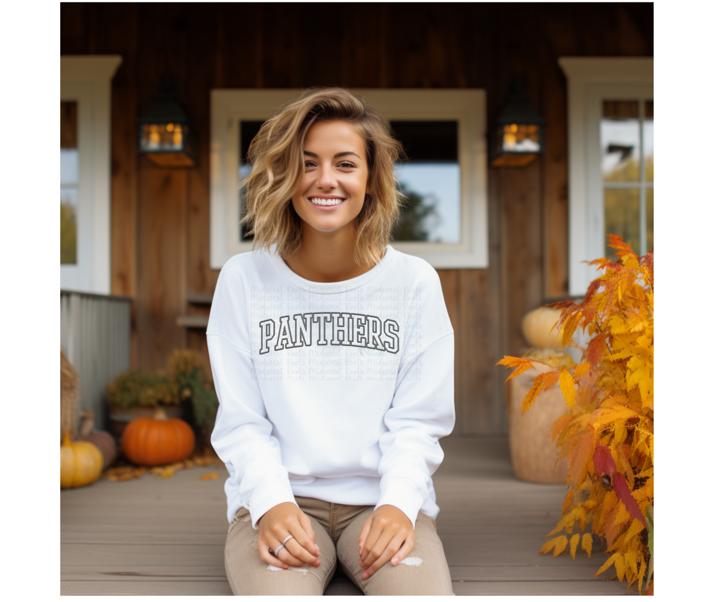 Panthers Faux Embroidery Sublimation Print