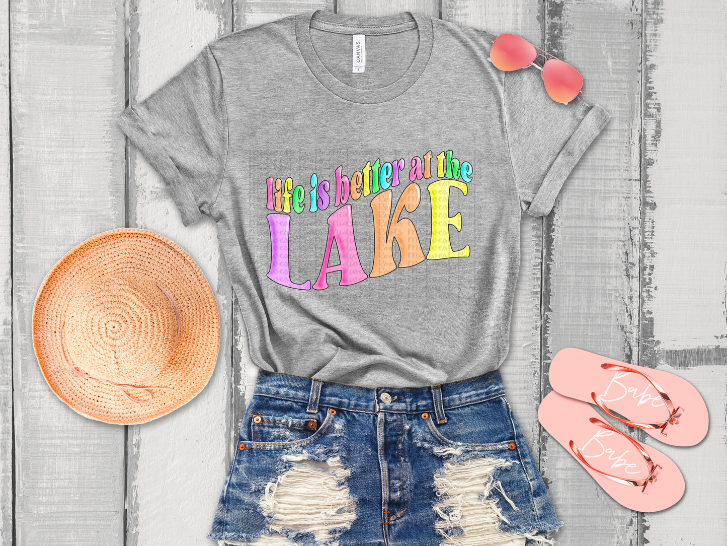 Life Is Better At The Lake Pastel Sublimation Print