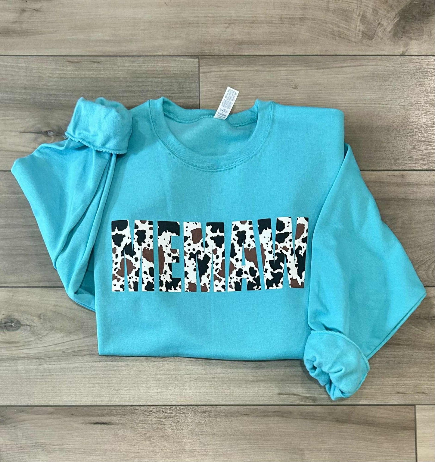 Cow Print Puff Printed Mama Top With or Without Names