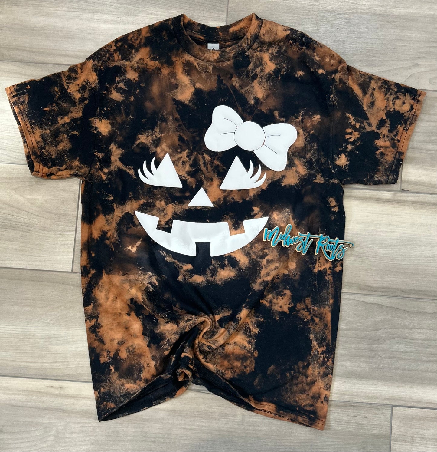 Jackolantern with Bow Puff Print