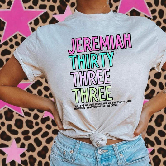 DTF Print Jeremiah 33:3