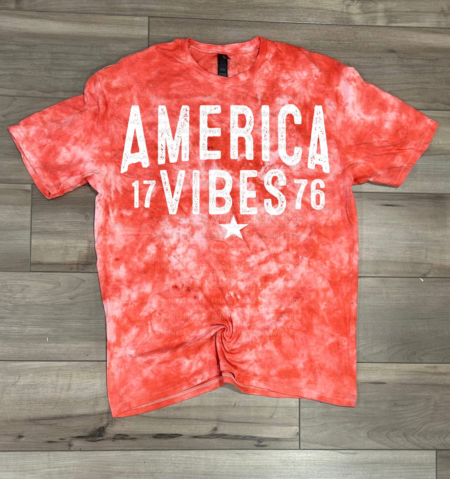 Kids America Vibes Tie Dye Top in Freedom Red