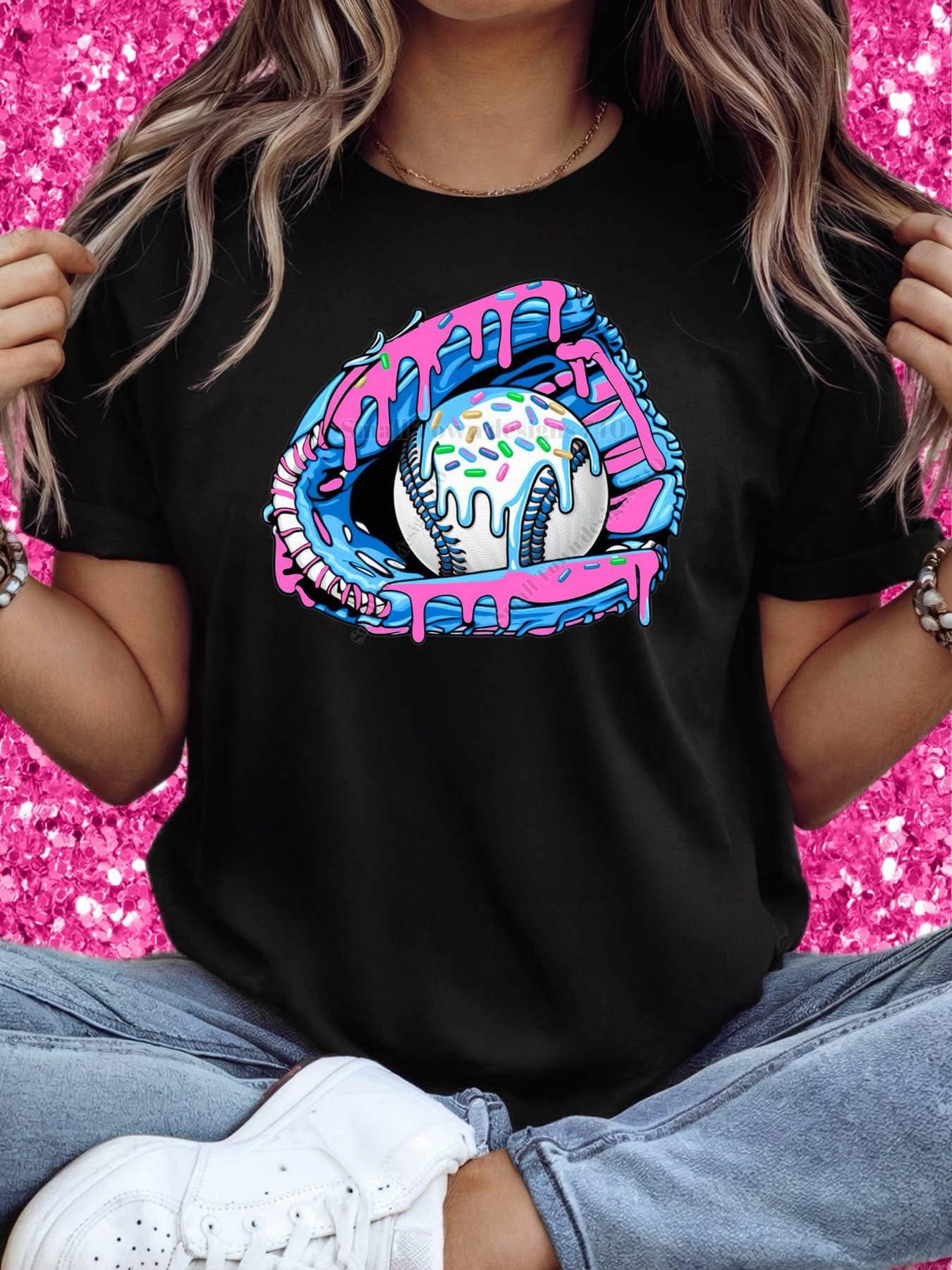 DTF Print - Baseball Drip Glove