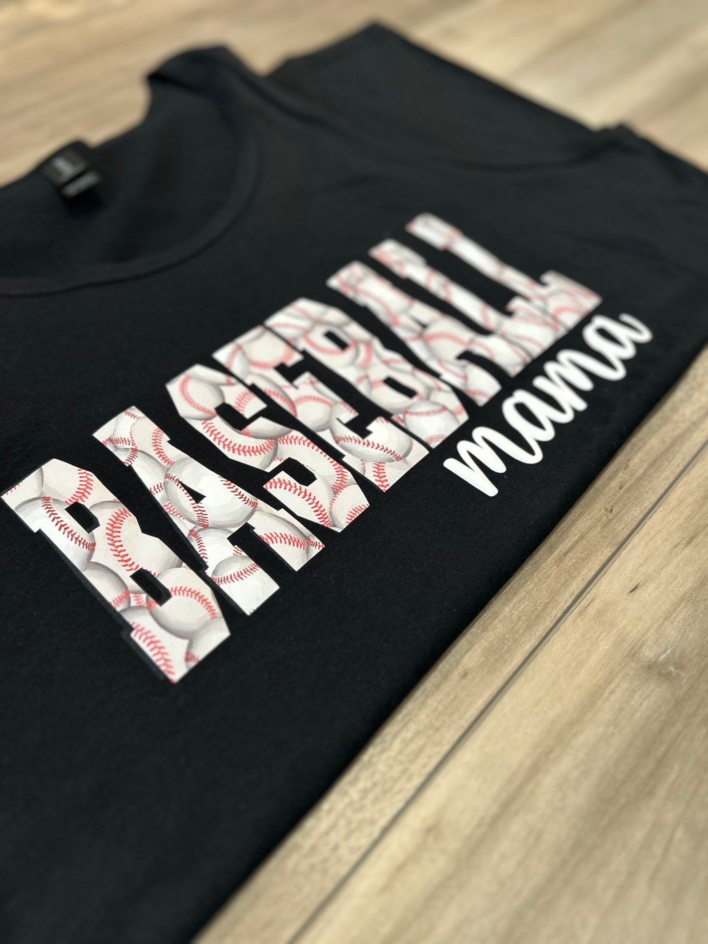Baseball Mama Puff Printed Top
