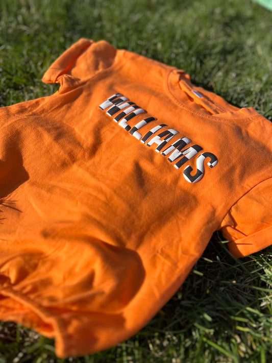 WS Completed Kids Checkered Puff Printed Name Top