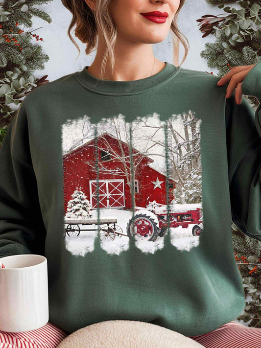 WS Completed Kid Top Snowy Red Barn