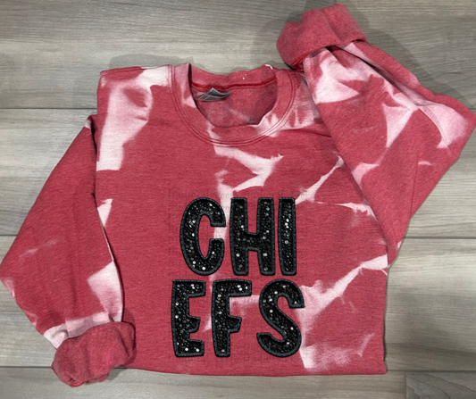WS Completed Chiefs Bleached Sweatshirt in Red