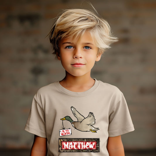 WS Completed Kids Custom Duck Valentines Name Top