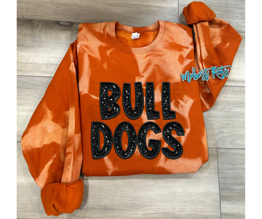 WS Completed Bull Dogs Bleached Sweatshirt in Texas Orange