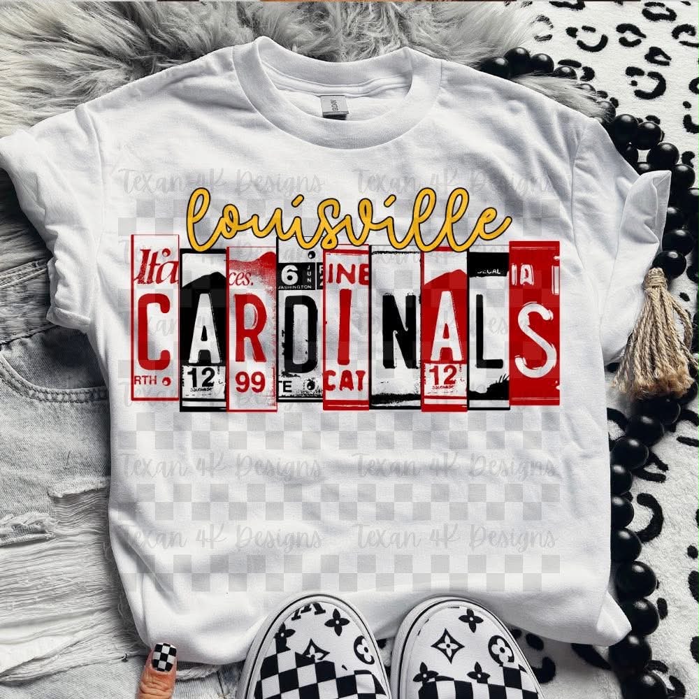 L0usiville C@rdinals License Plate Top