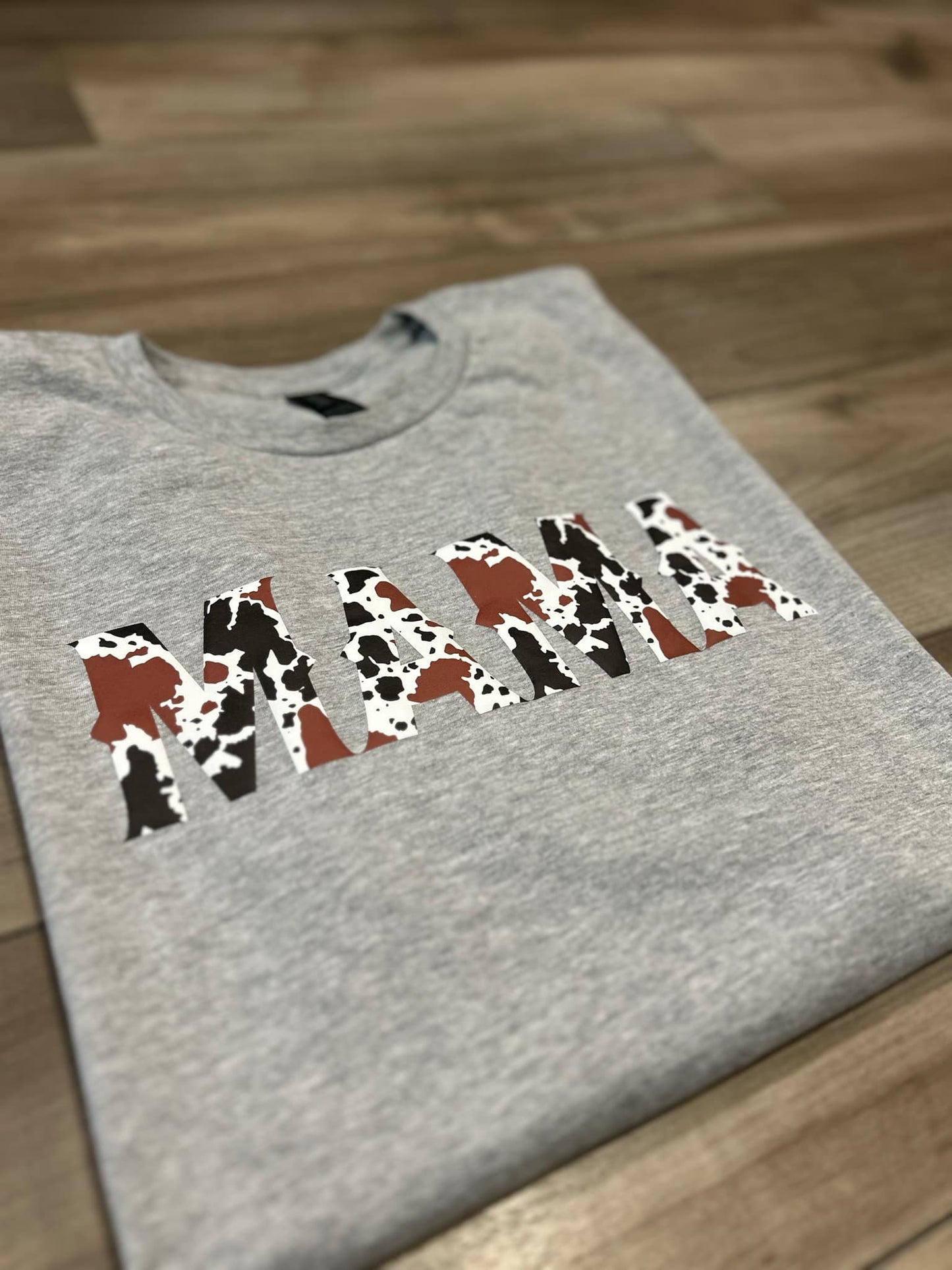 Cow Print Puff Printed Mama Top