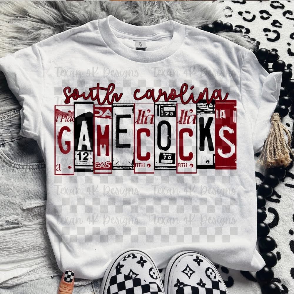 South Carolina G@mec0cks License Plate Top