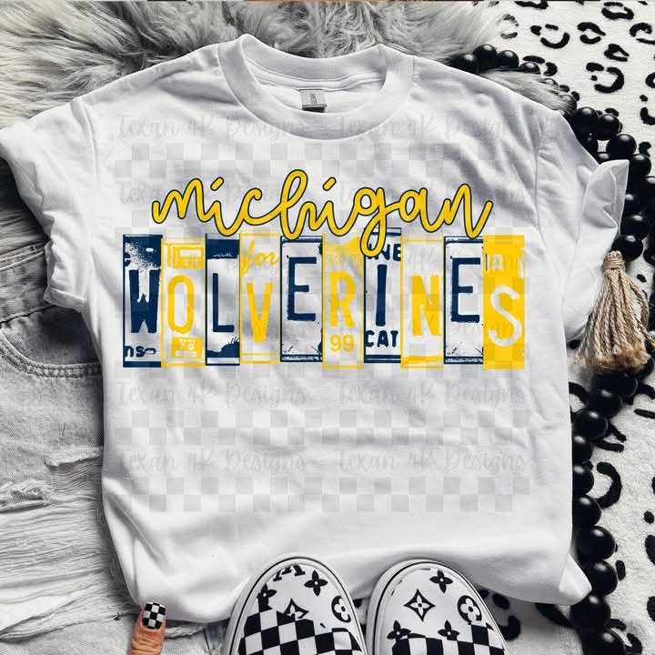 Michigan W0lverin3s License Plate Top